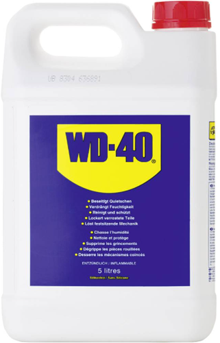 WD-40® Multispray-Kanister – Auslöser – vertreibt Feuchtigkeit – stoppt das Quietschen – schützt vor Rost – entfernt Schmutz – 5 Liter