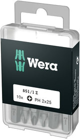 Wera 851 1 Z-Bits Phillips, PH 2 x 25 mm (10 Bits pro Box) – 1 Stück – 05072401001