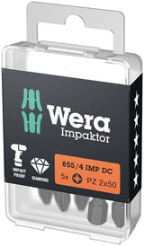 Imp Wera 855 4 DC PZ DIY-Aktuator-Bits, PZ 2 x 50 mm, 5-teilig – 05057661001