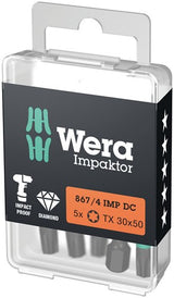 Imp Wera 867 4 DC Torx® DIY-Aktuator-Bits, TX 30 x 50 mm, 5-teilig – 05057666001