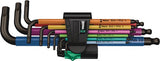 Wera 05073593001 950 spkl 9 sm n sb 9-teiliger Sechskant-Plus-Mehrfarben-Inbusschlüssel – 1,5–10 mm