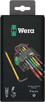 Wera Innensechskantschlüsselsatz Torx 967 9 TX BO mehrfarbig 1 SB (9-teilig, Torx T8 bis T40)