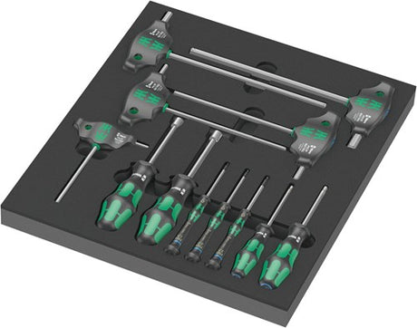 Wera 9713 Schaumstoffeinlage mit Sechskant-Schraubendreher-Set 1, 12-teilig (schwarzgrau, in Schaumstoffeinlage für Werkstattwagen)