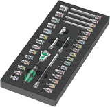 Wera Moosgummi-Einlage 8000 A Zyklop Set 1 Werkzeugset (schwarzgrau, Ratschen- und Steckschlüsselsatz, in Moosgummi-Einlage für Werkstattwagen)