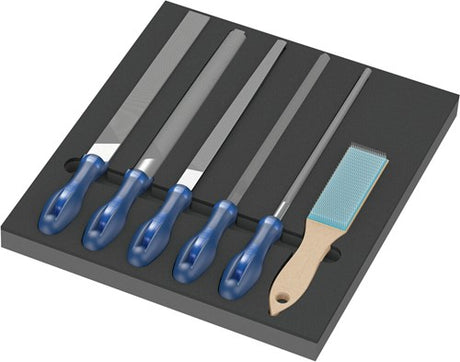 Wera 9783 Schaumstoffeinlage mit Pferdefeilen-Set 1, 6-teilig (schwarzgrau, in Schaumstoffeinlage für Werkstattwagen)