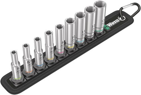 Wera Belt A Deep 1 Steckschlüsselsatz, 1 4 Steckschlüssel (schwarz, 9-teilig)