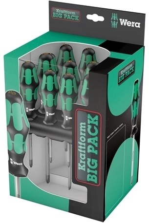 Wera Kraftform Big Pack 300 Schraubendreher (schwarz grün, 14 Stück)