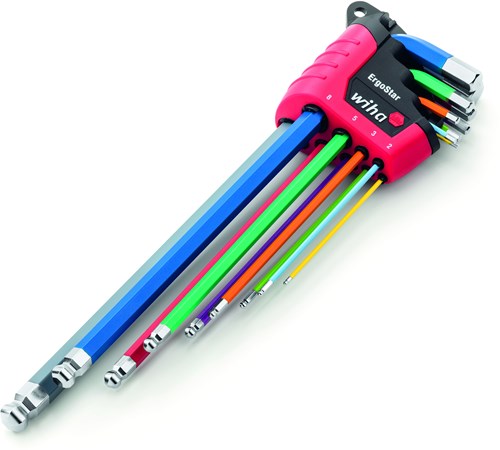 Wiha 43849 | Stiftschlüssel-Satz im Ergostar-Halter | sechseckiger Kugelkopf | 10-piece - 43849