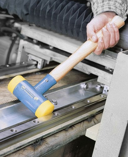 Wiha Kunststoffhammer rückstoßfrei | mittelhart | mit hohlem Metallgriff | runder Schlagkopf | 135mm | 50 mm – 2127 – 02127