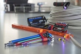 Wiha Winkelschlüsselsatz | im Ergostar-Halter | sechseckiger Kugelkopf | Zauberring | 10-teilig | farbig leuchtend | im Blister - 43850 - 43850
