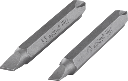 Wolfcraft Doppelbits | solide | PH-Slot | l65mm | 2 Stück - 2407000