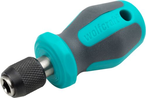 Wolfcraft Handschraubendreher | mit Bitaufzeichnung | kurz | 76mm | 1 Stück - 1239000