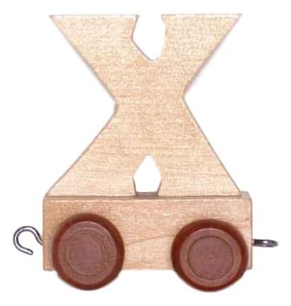 Bongers Spielzeug-Holzbuchstabe x mit Rädern, 6 cm hoch