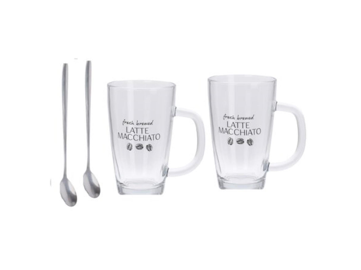 Excellent Houseware Latte Macchiato-Set, 4-teilig, 300 ml