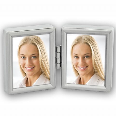 Frame photo ZEP 8735dl Silver 2x 3,5x4,5 cm pour 2 photos de passeport