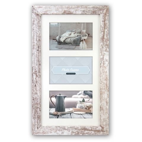 ZEP Photo Frame V23106 Nelson 6 3Q White Wash za 3 fotografije