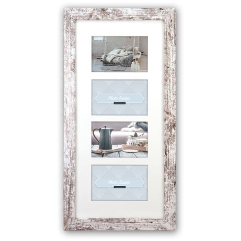 Frame photo Zep V24106 Nelson 6 4Q White Wash pour 4 photos