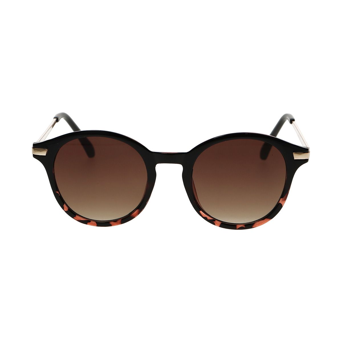Spectrum-Sonnenbrille, rund, halbschildkrötenschwarz, für Damen