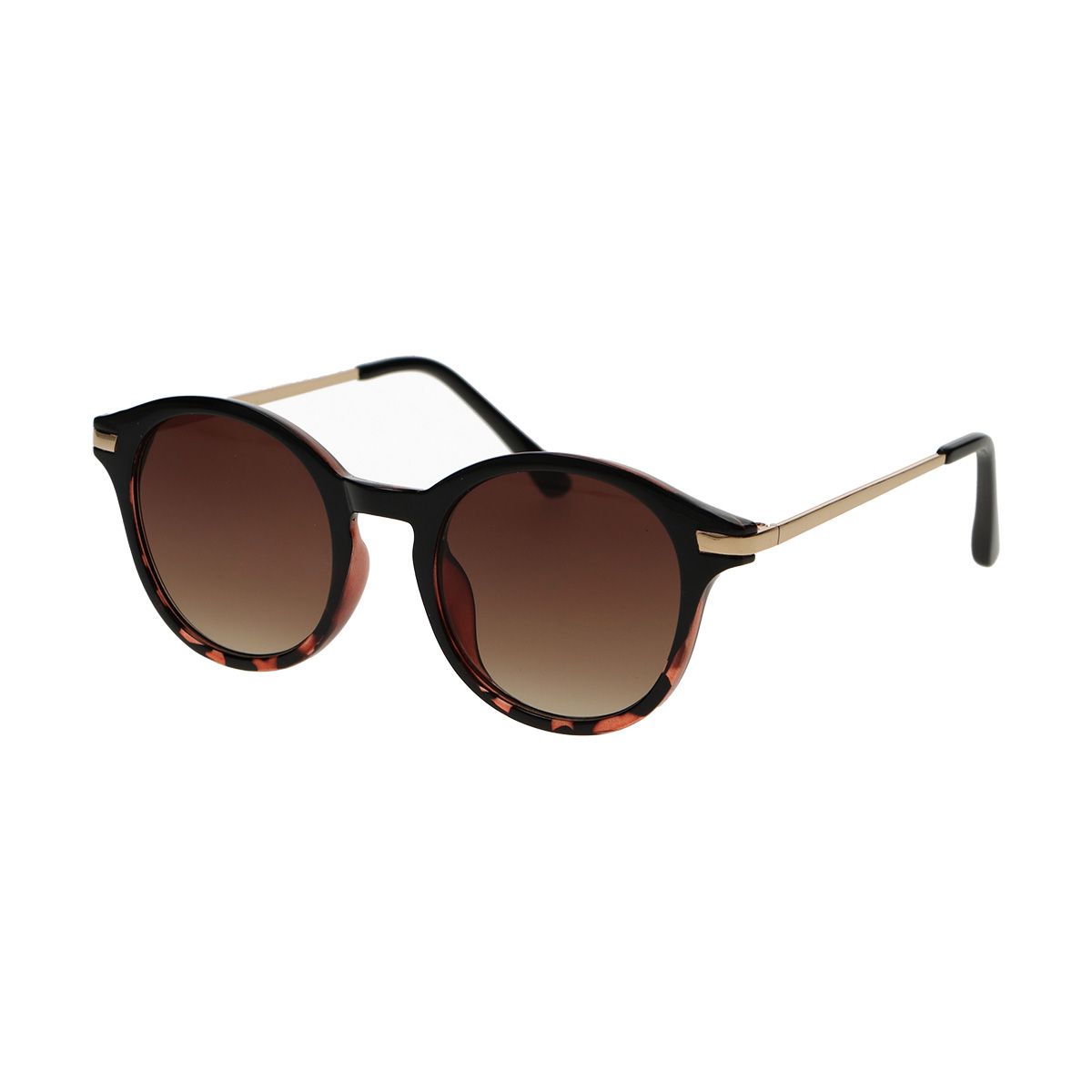 Spectrum-Sonnenbrille, rund, halbschildkrötenschwarz, für Damen