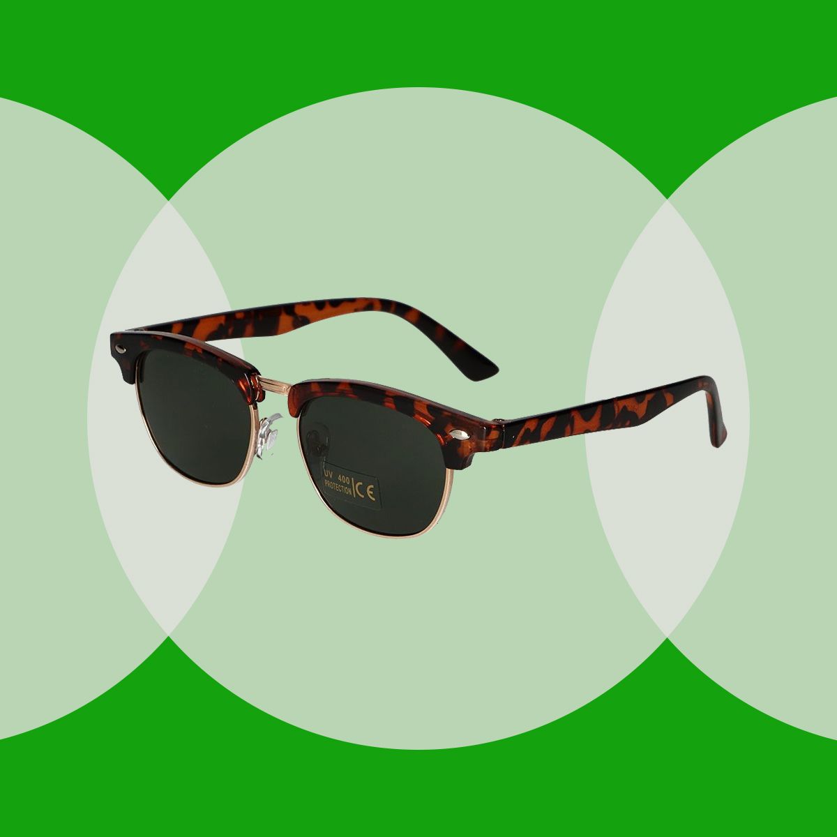 Spectrum Sonnenbrille Club Square Havana Gold Grün Unisex