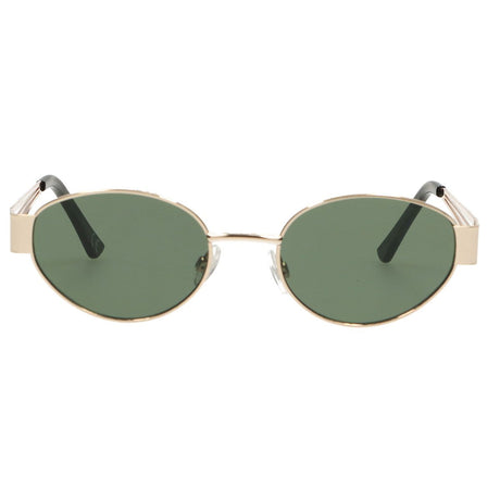 Spectrum zonnebril retro oval metaal groen glas