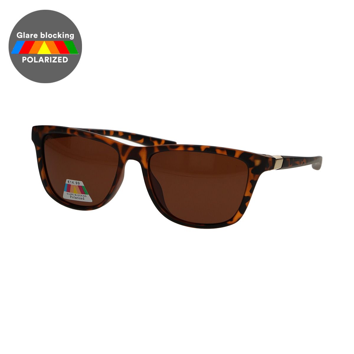 Spectrum polarisierte Sonnenbrille, rechteckig, schildkrötenbraun, Damen