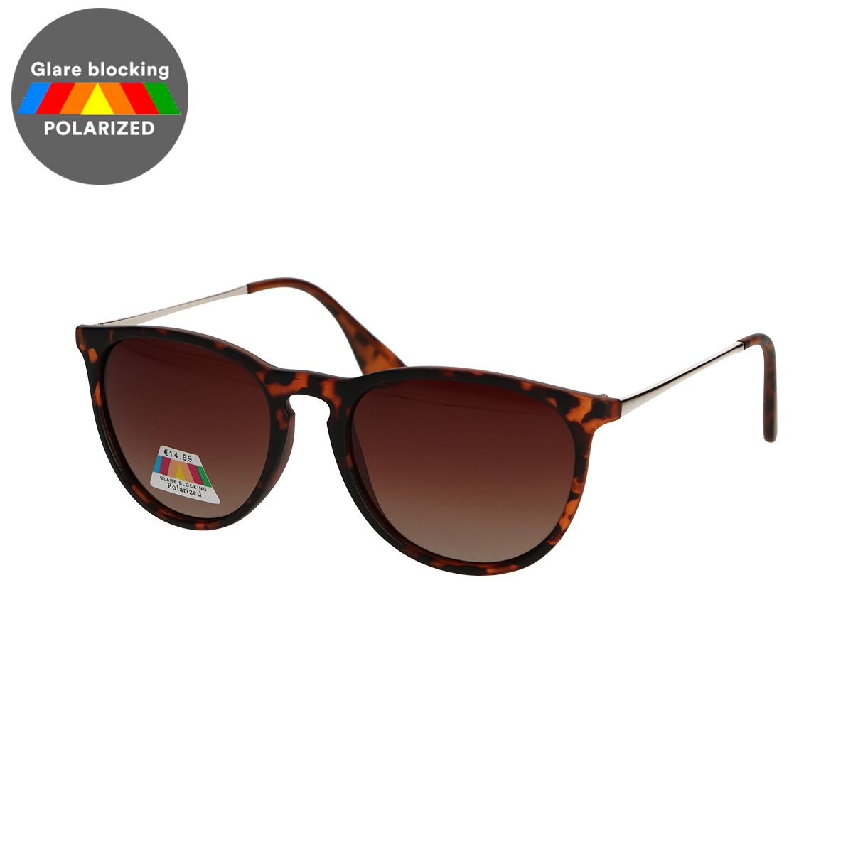 Spectrum polarisierte Sonnenbrille rund schildpatt goldbraun Damen