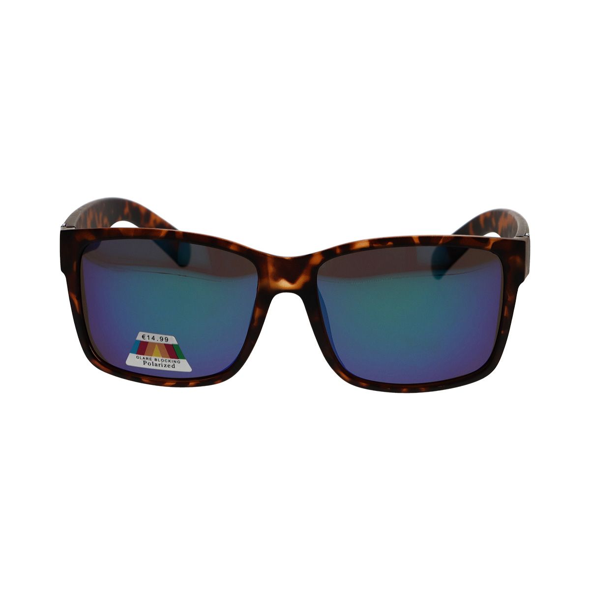 Spectrum polarisierte Sonnenbrille, quadratisch, Schildkrötenblau, Grün, Unisex