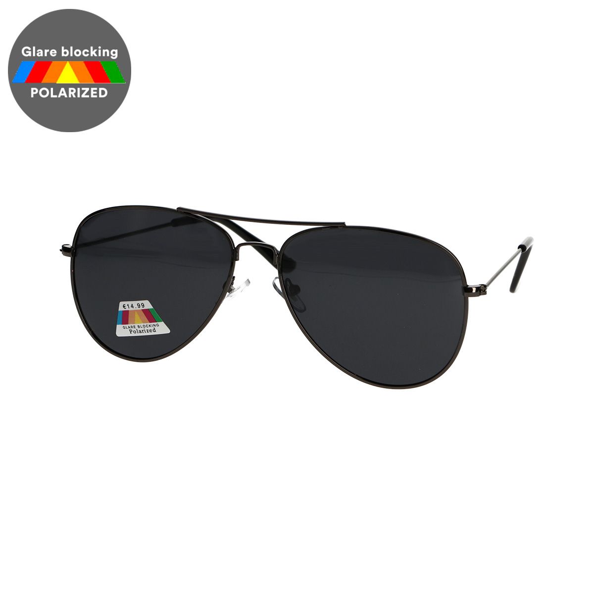 Spectrum polarisierte Sonnenbrille Pilot schwarz grau Herren