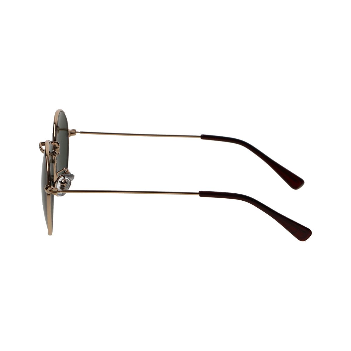 Spectrum-Sonnenbrille, flach, oval, goldfarben, Metall, grün, Unisex