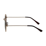 Spectrum-Sonnenbrille, flach, oval, goldfarben, Metall, braun, Unisex