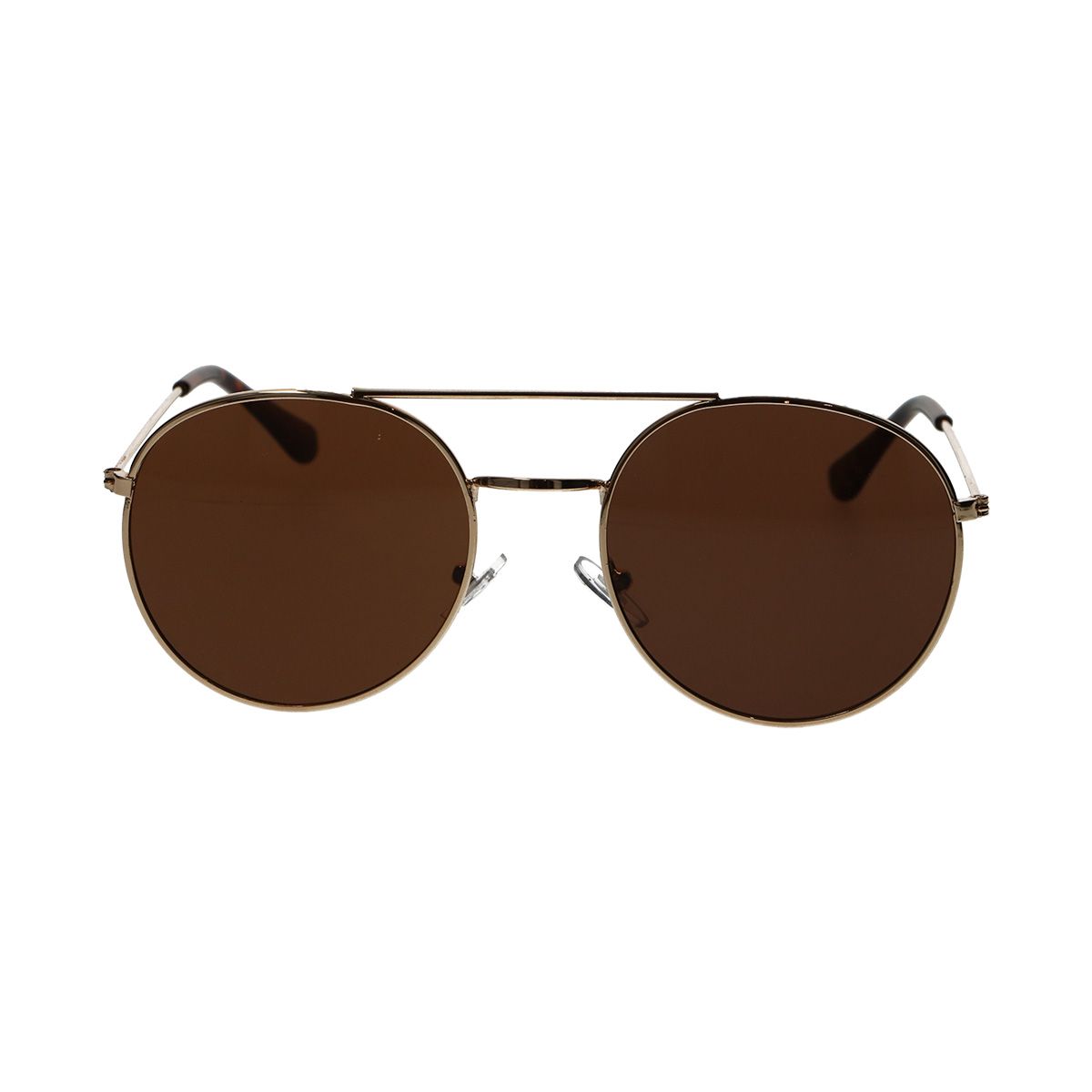 Spectrum-Sonnenbrille, rund, goldfarben, Metall, braun, Unisex