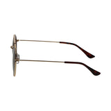 Spectrum-Sonnenbrille, rund, goldfarben, Metall, braun, Unisex