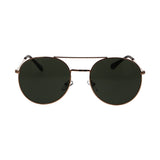 Spectrum Sonnenbrille rund, rosafarbenes Metall, grün, Unisex