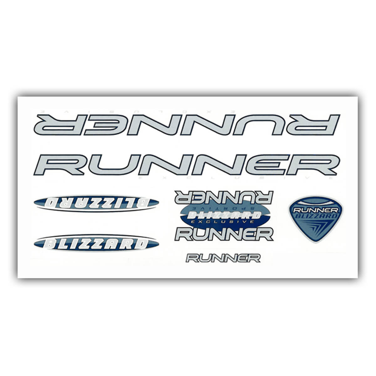 Fahrradrahmen Stickerset Runner Blizzard Blau