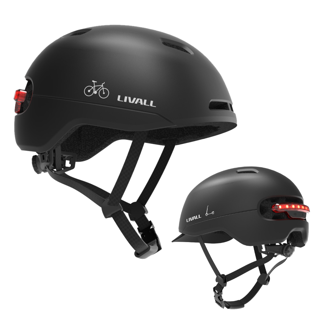 Livall C21 Casco de bicicleta Medium 52-56 cm adecuado para la velocidad de la función de freno SOS de mopolación de pedelec