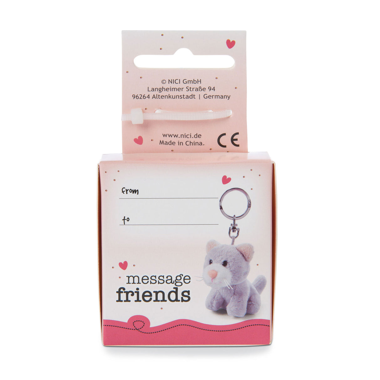 Nici Pluchen Keychain Kat für immer Freunde in Geschenkbox, 6 cm