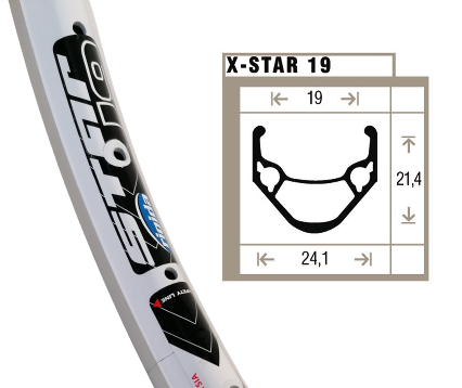 Shining X-Star 19 Rim White Espo 507-19 (24x1.75) 36-Gaats