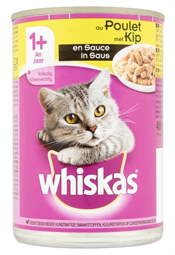 Whiskas Blik Adult Brugs en poulet Saus