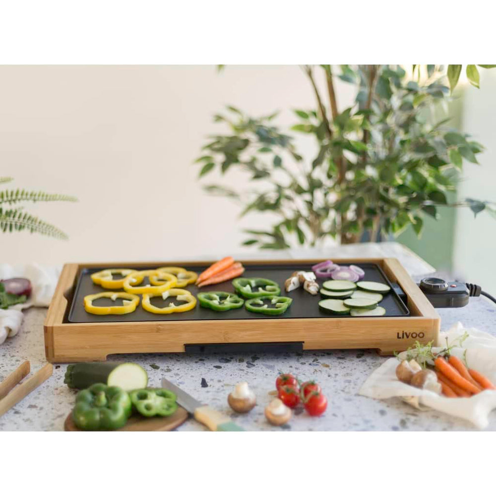 Livoo Livoo Grill 2200 W 58x30x6 cm Bambusholz farbig