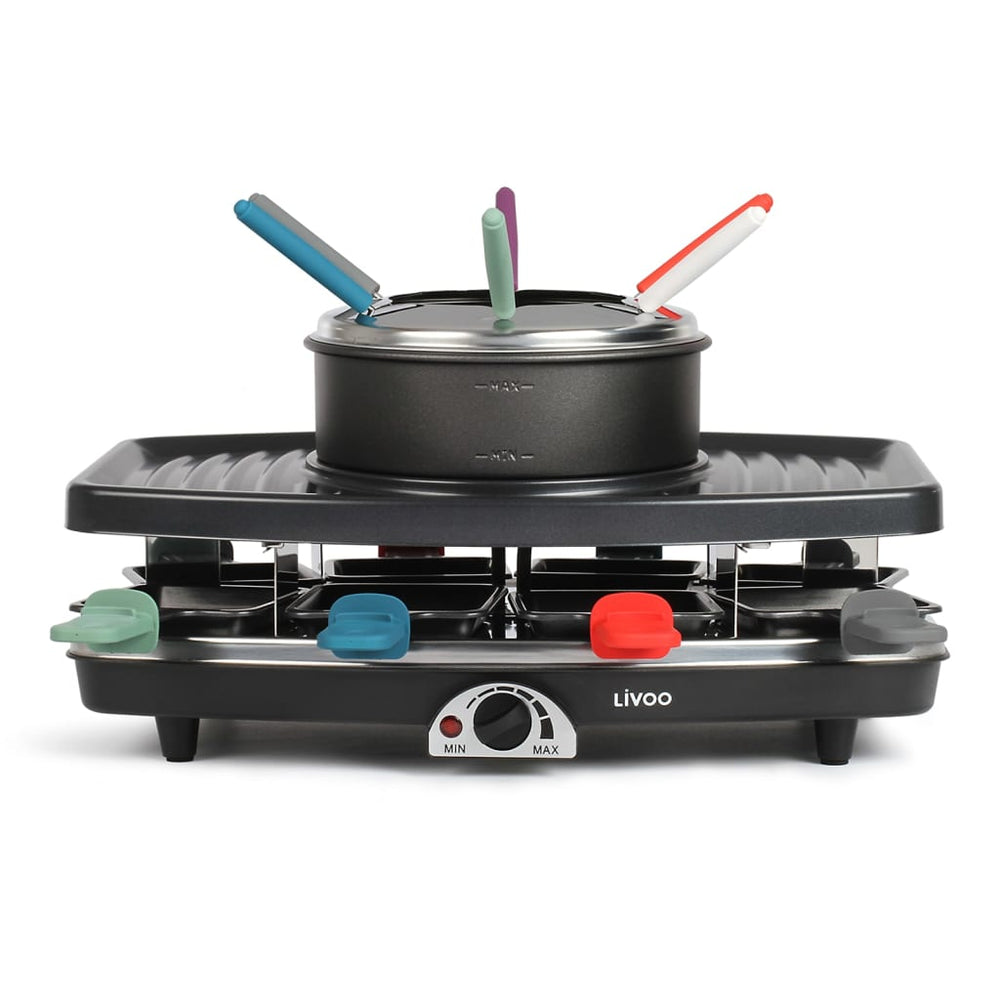 Livoo Livoo Gourmetel, Grillplatte und Fonden Set 3-in-1 8 Personen 1100 W