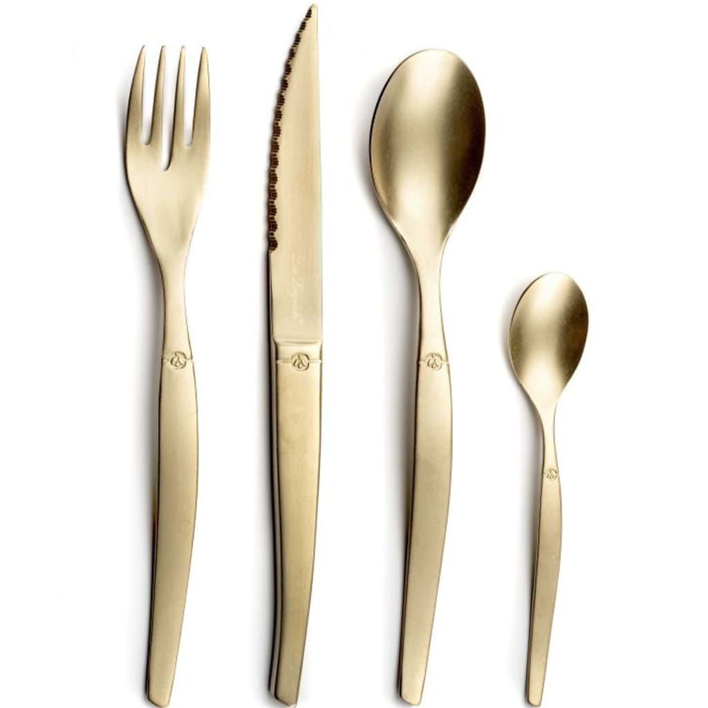 Lou Laguiole Lou Laguiole 16-teilige Besteckset Jet Stonewash Champagner