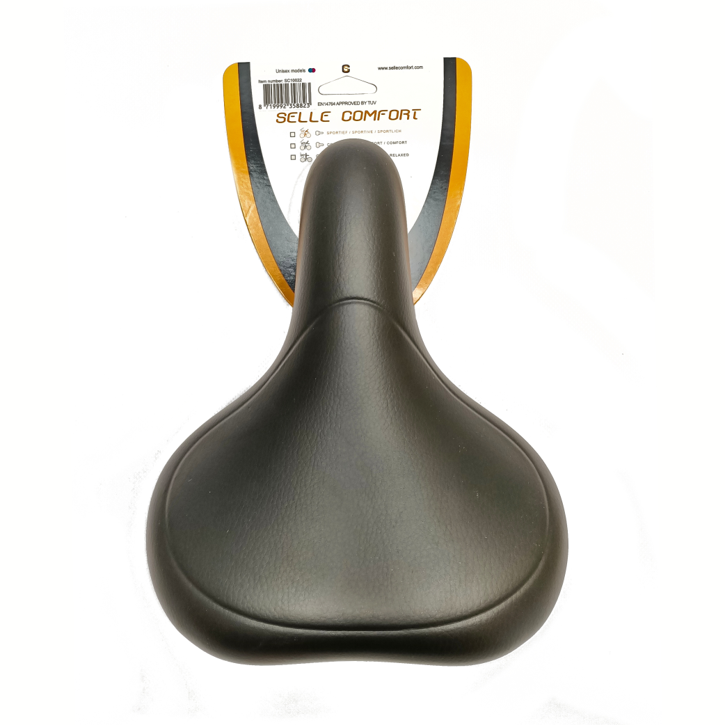 Selle Comfort Comfort Saddle E-Bike con mango Black Soft, sin una soga