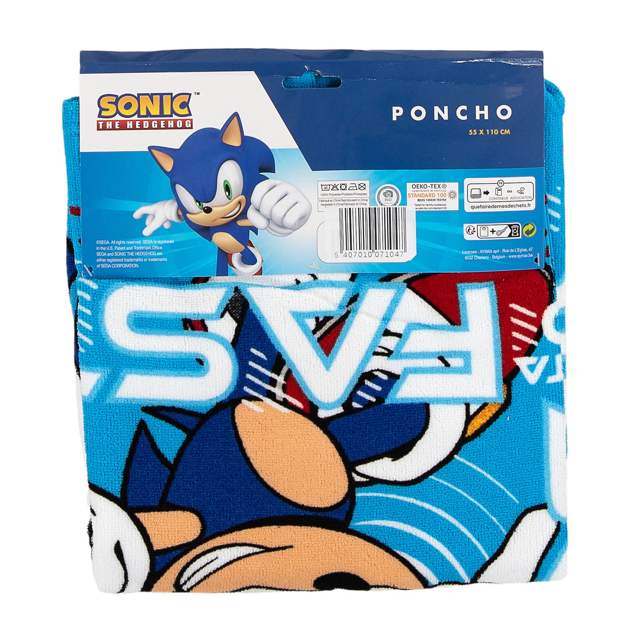 Sonic Poncho Polyester, 55x110 cm