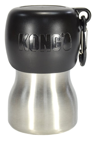 Kong H2o drinkfles rvs zwart