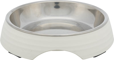 Trixie Food Bowl Cat Melamine Rustfritt stål hvit