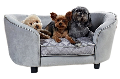 Enchanted Pet Enchanted Dog Basket Sofa Constantine Silver colored