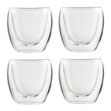 Hi Hi Espresso -Tassen doppelt gewaltet 4 St 80 ml transparent