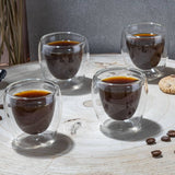 Hi Hi Espresso -Tassen doppelt gewaltet 4 St 80 ml transparent