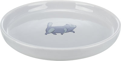 Trixie Food Bowl Water Bin Flat and Wide Cat Print Grey